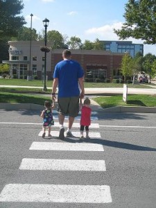 My neice, my daughter, and me go for a walk in Nashville